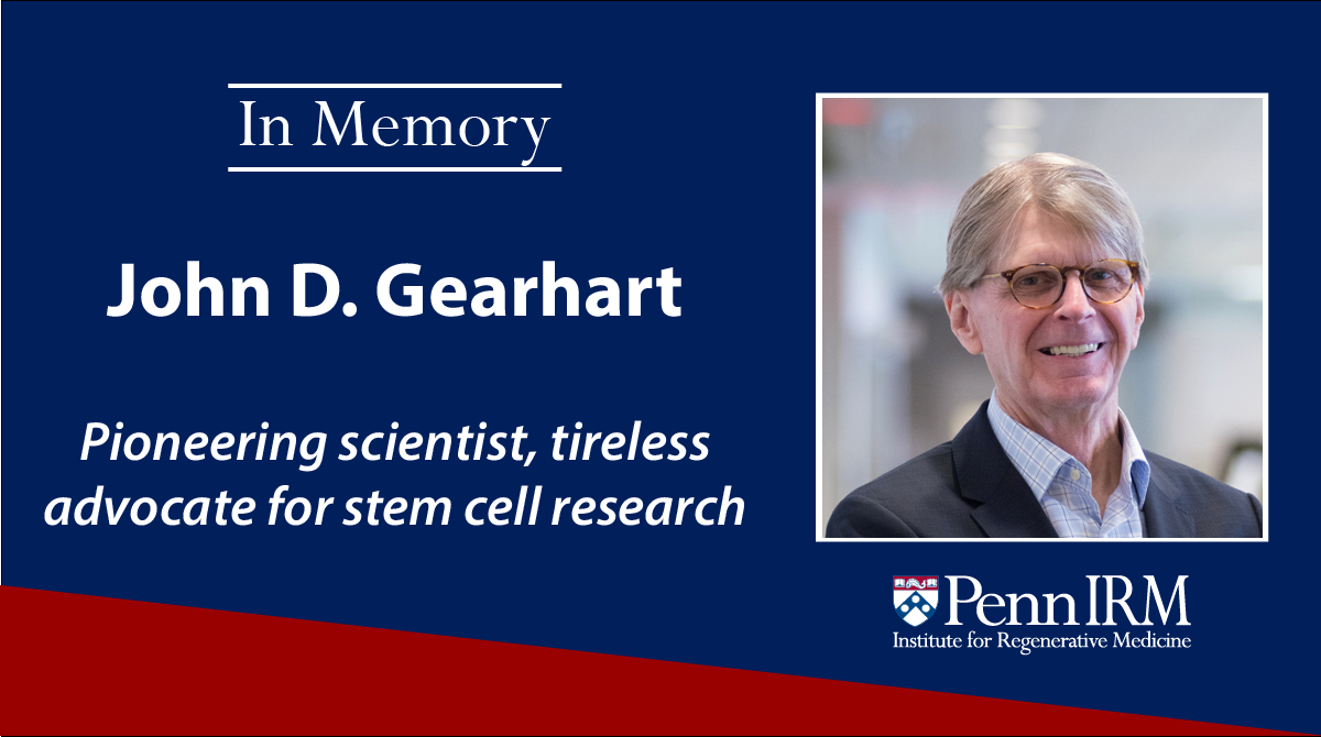 On May 27, 2020 we lost stem cell pioneer John Gearhart to cancer. John will be remembered for his historic contributions & record of advoacy.